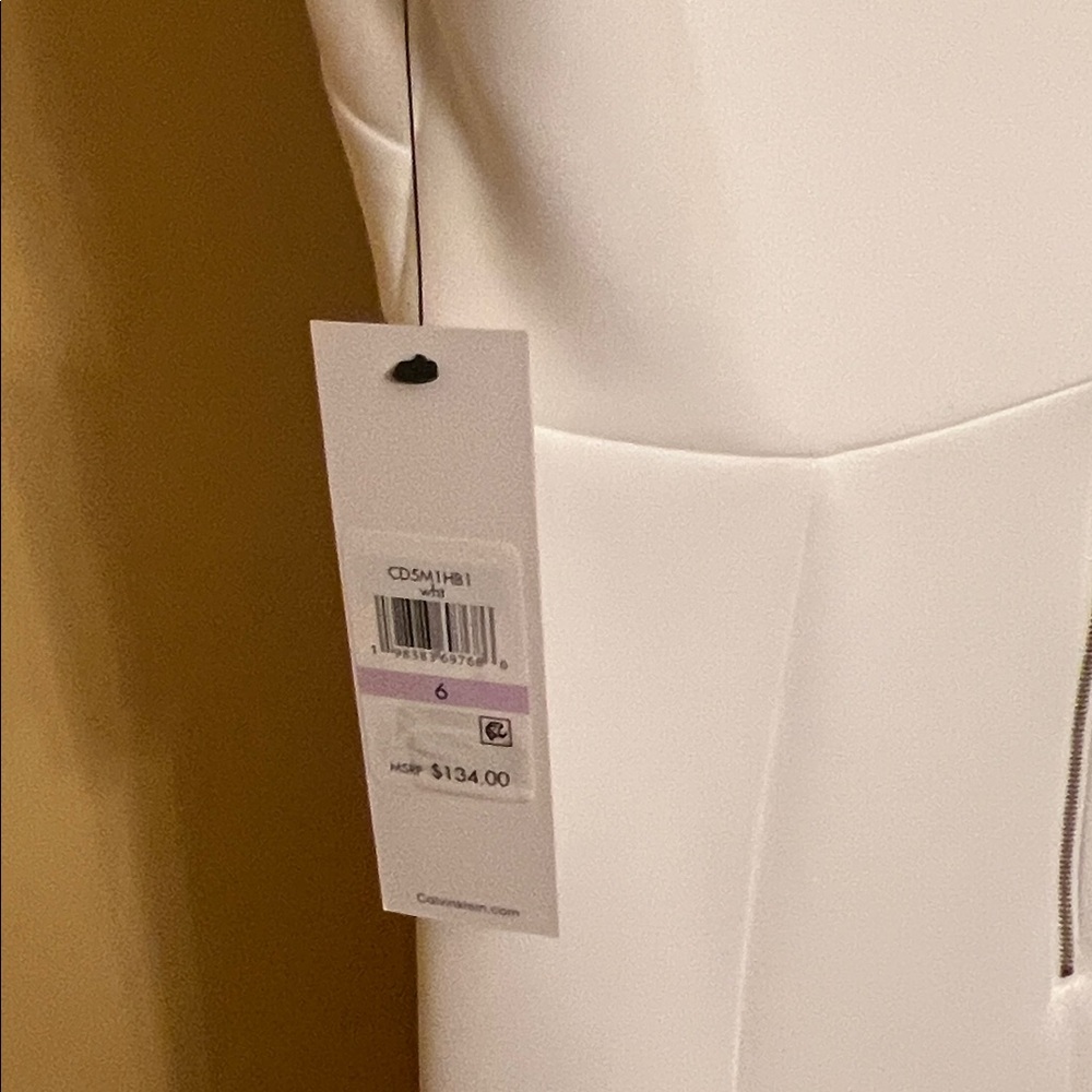 Calvin Klein White Simple Classic Sleeveless Midi Dress size 6 - Picture 3 of 5